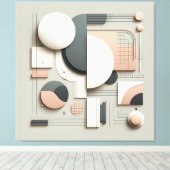 Geometric Dimensional Structure Canvas Afdruk (Insitu (Houten vloer))