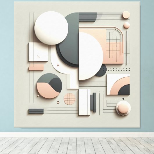 Geometric Dimensional Structure Canvas Afdruk (Insitu (Houten vloer))