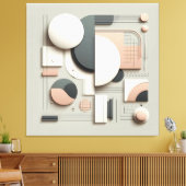 Geometric Dimensional Structure Canvas Afdruk (Insitu (Woonkamer))