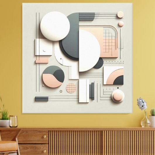 Geometric Dimensional Structure Canvas Afdruk (Insitu (Woonkamer))