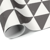 Geometric Distressed Black And Off-White Triangles Cadeaupapier (Rol Hoek)