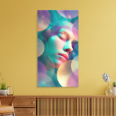 Geometric Dreams Abstract Slaapende Vrouw Canvas K Afdruk (Insitu (Woonkamer))