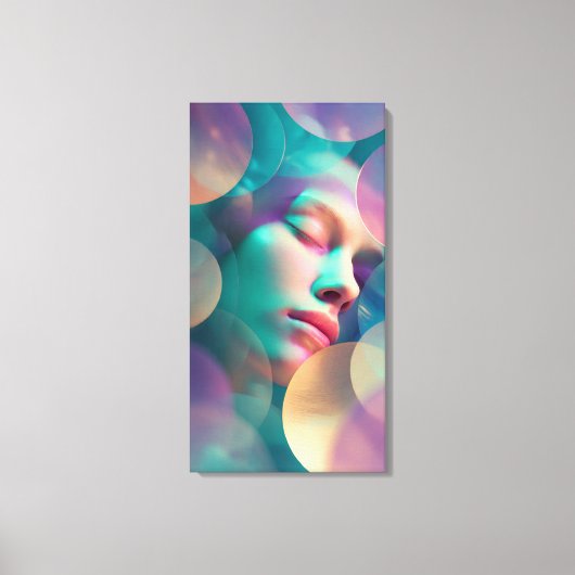 Geometric Dreams Abstract Sleeping Woman Canvas Ar Afdruk (Voorkant)
