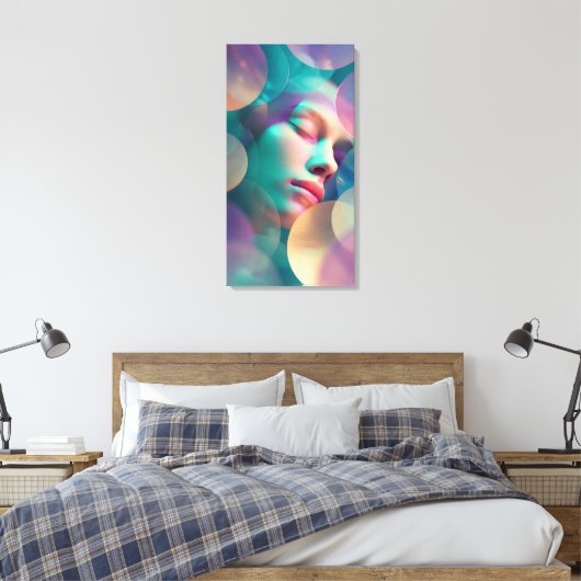 Geometric Dreams Abstract Sleeping Woman Canvas Ar Afdruk (Insitu (Slaapkamer))