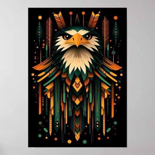 Geometric Eagle Illustration Poster (Voorkant)