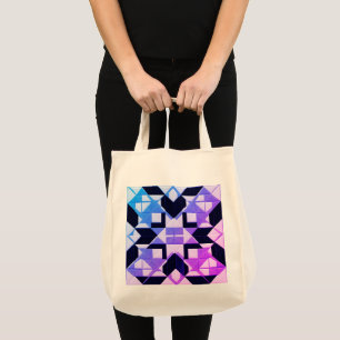 Geometric Eco Grocery Tas