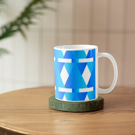 Geometric Elegance: The Blue Diamond Pattern Mug Koffiemok
