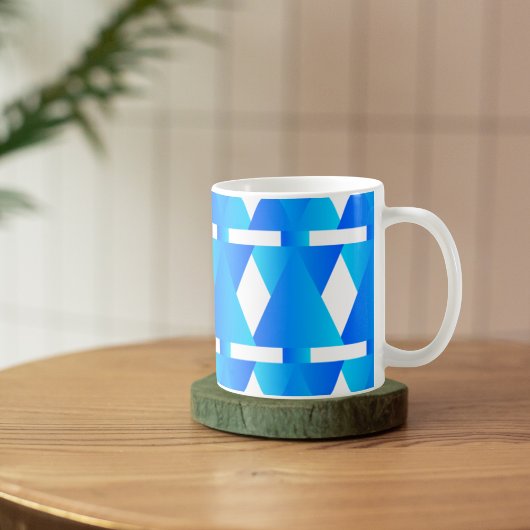 Geometric Elegance: The Blue Diamond Pattern Mug Koffiemok