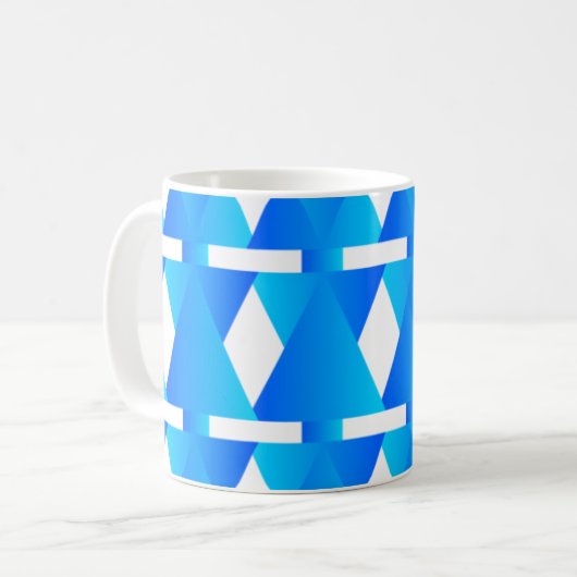 Geometric Elegance: The Blue Diamond Pattern Mug Koffiemok (Voorkant links)