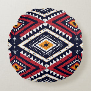 Geometric Ethnic Oriental: Traditional Seamless Rond Kussen