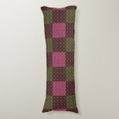 Geometric Ethnic Pattern Body Pillow – Burgundy Re Lichaamskussen (Voorkant Verticaal)
