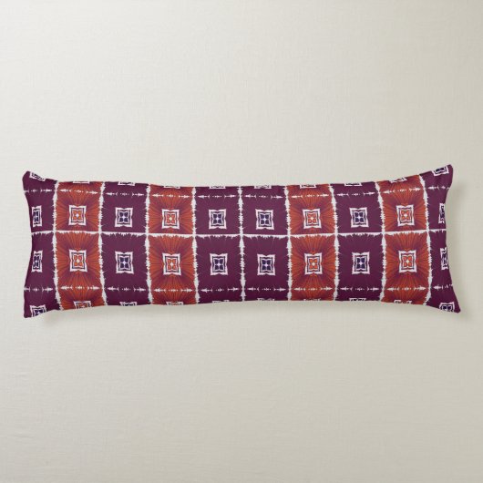 Geometric Ethnic Pattern Body Pillow – Burgundy Re Lichaamskussen (Achterkant)