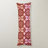 Geometric Ethnic Pattern Body Pillow – Burgundy Re Lichaamskussen (Achterkant (Verticaal))
