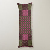 Geometric Ethnic Pattern Body Pillow – Burgundy Re Lichaamskussen (Achterkant (Verticaal))