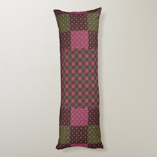 Geometric Ethnic Pattern Body Pillow – Burgundy Re Lichaamskussen (Achterkant (Verticaal))