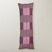 Geometric Ethnic Pattern Body Pillow – Burgundy Re Lichaamskussen (Achterkant (Verticaal))
