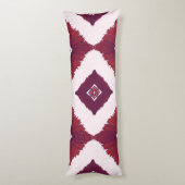 Geometric Ethnic Pattern Body Pillow – Burgundy Re Lichaamskussen (Achterkant (Verticaal))