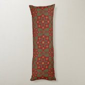 Geometric Ethnic Pattern Body Pillow – Burgundy Re Lichaamskussen (Achterkant (Verticaal))