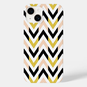 Geometric Faux Glitter Chevron Pattern Hoesje-Mate Case-Mate iPhone 14 Hoesje