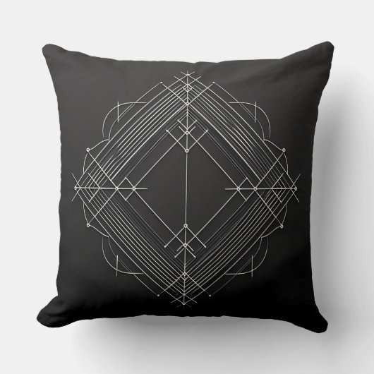 Geometric Filigree Diamond Kussen (Voorkant)