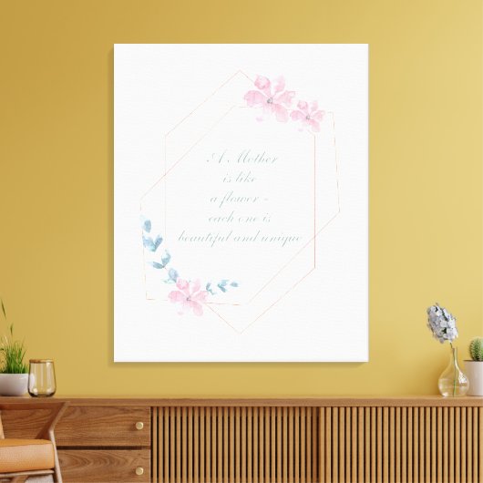 Geometric Floral Beauful Moeder Quote Canvas Afdruk (Insitu (Woonkamer))