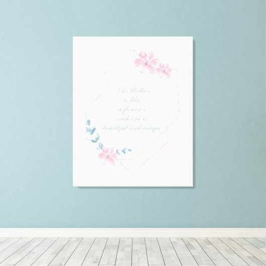 Geometric Floral Beauful Moeder Quote Canvas Afdruk (Insitu (Houten vloer))