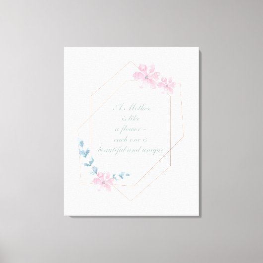 Geometric Floral Beauful Moeder Quote Canvas Afdruk (Voorkant)