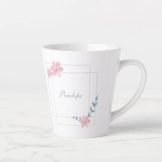 Geometric Floral Beauful Moeder Quote Latte Mok (Rechts)
