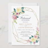 Geometric Floral Blush Greenery Gold repesal Kaart (Voorkant)