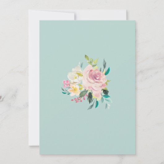 Geometric Floral Blush Greenery Gold Vrijgezellenf Kaart (Achterkant)