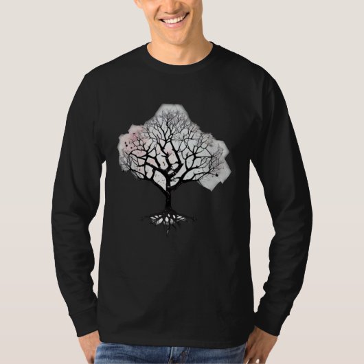 Geometric Floral Fantasy Cherry Blossom Tree of Li T-shirt (Voorkant)