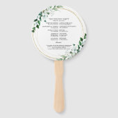 Geometric Floral Greenery Wedding Programme Handwaaier (Achterkant)