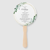 Geometric Floral Greenery Wedding Programme Handwaaier (Voorkant)