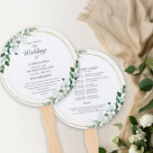 Geometric Floral Greenery Wedding Programme Handwaaier