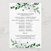Geometric Floral Greenery Wedding Programme Programmakaart (Achterkant)