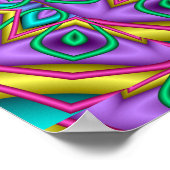 Geometric Floral Kaleidoscoop Poster (Hoek)