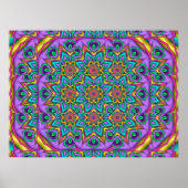 Geometric Floral Kaleidoscoop Poster (Voorkant)