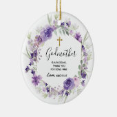 Geometric Floral Paars Godmoeder keepomwille Keramisch Ornament (Rechts)