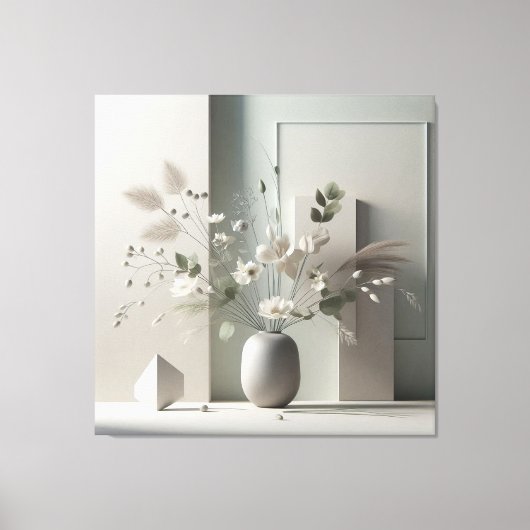 Geometric Floral Still Life Canvas Afdruk (Voorkant)