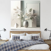 Geometric Floral Still Life Canvas Afdruk (Insitu (Slaapkamer))