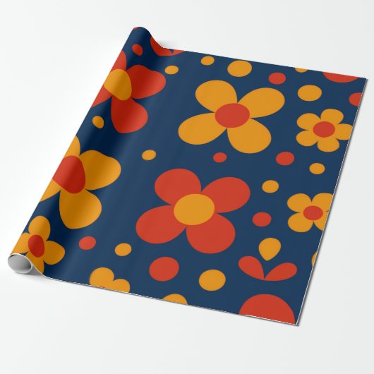 Geometric florals cadeaupapier (Uitgerold)