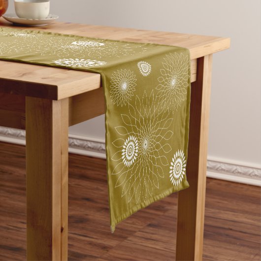 Geometric Flower〜カーキ〜 Korte Tafelloper (Voorbeeld)