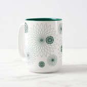 Geometric Flower〜グリーン〜 Tweekleurige Koffiemok (Voorkant links)