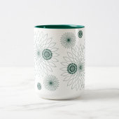 Geometric Flower〜グリーン〜 Tweekleurige Koffiemok (Center)