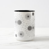 Geometric Flower〜ブラック〜 Tweekleurige Koffiemok (Center)