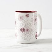 Geometric Flower〜マルーン〜 Tweekleurige Koffiemok (Voorkant rechts)