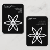 Geometric Flower 02 - Wit op Zwart Visitekaartje (Voorkant / Achterkant)