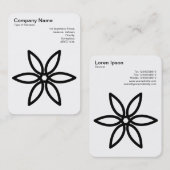 Geometric Flower 02 - Zwart op Wit Visitekaartje (Voorkant / Achterkant)