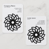 Geometric Flower 03 - Zwart op Wit Visitekaartje (Voorkant / Achterkant)