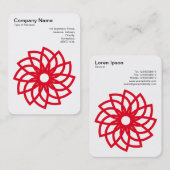 Geometric Flower 03 - Zwart op Wit Visitekaartje (Voorkant / Achterkant)